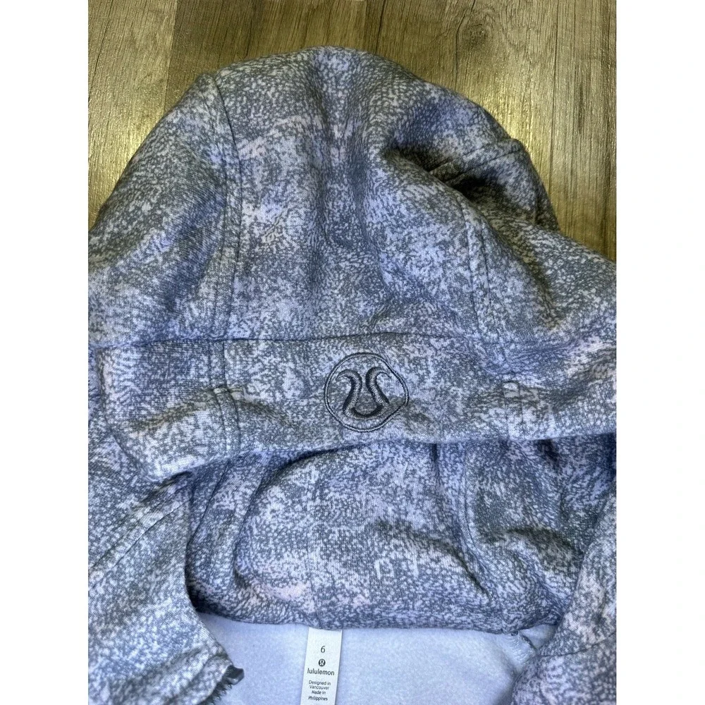 Lululemon Scuba Hoodie‎ Light Cotton Fleece Frozen Vista Alpine White Multi Sz 6